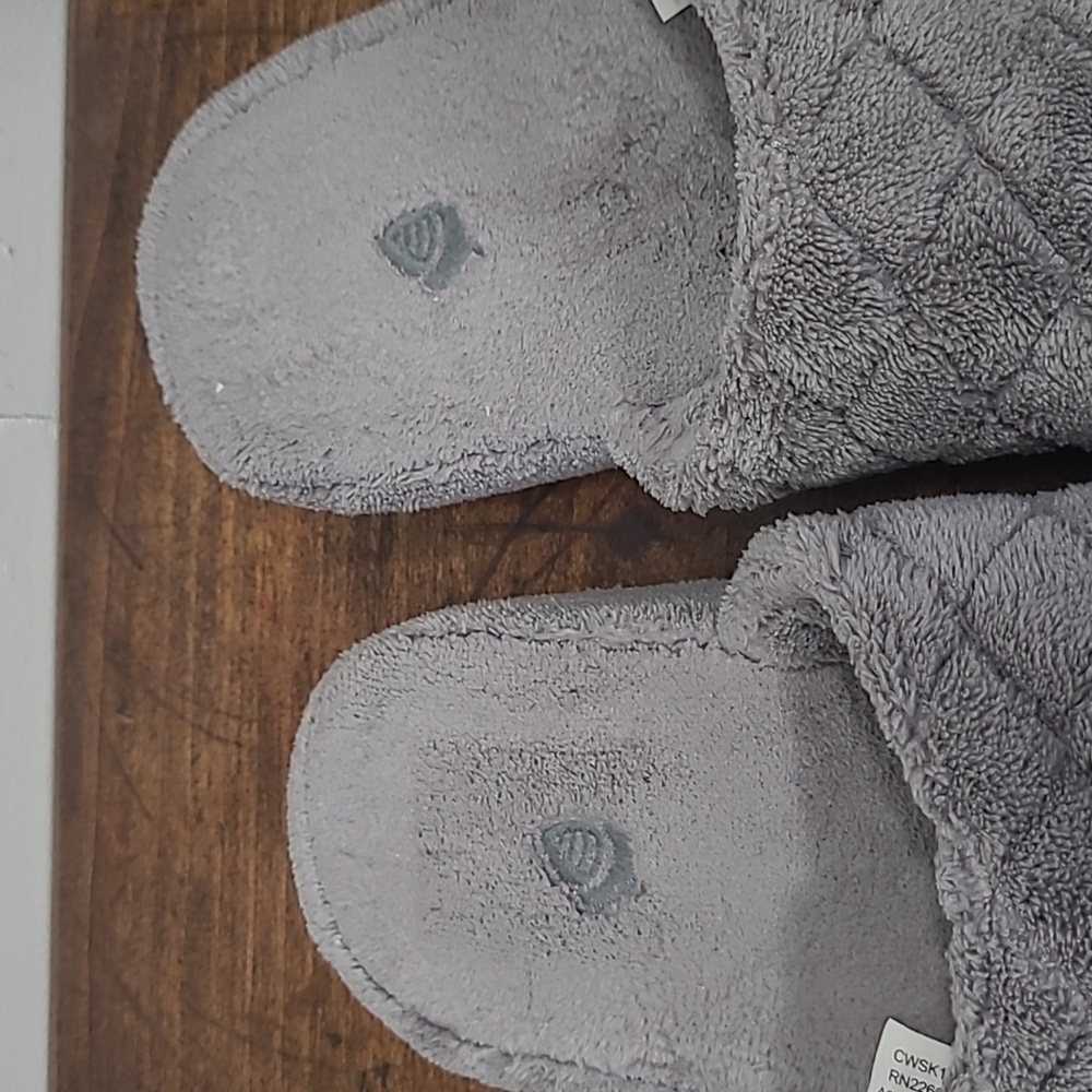 EUC Acorn Classic Spa Grey Quilted Slip On Clog Slipper Women's sz 6.5-7.5 - Picture 10 of 10